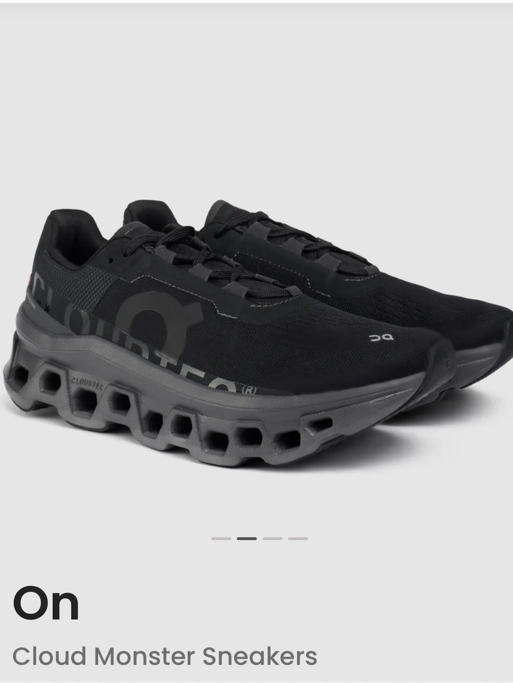 ON Cloudmonster running trainers in triple black wine size 8 gently used - Picture 5 of 16